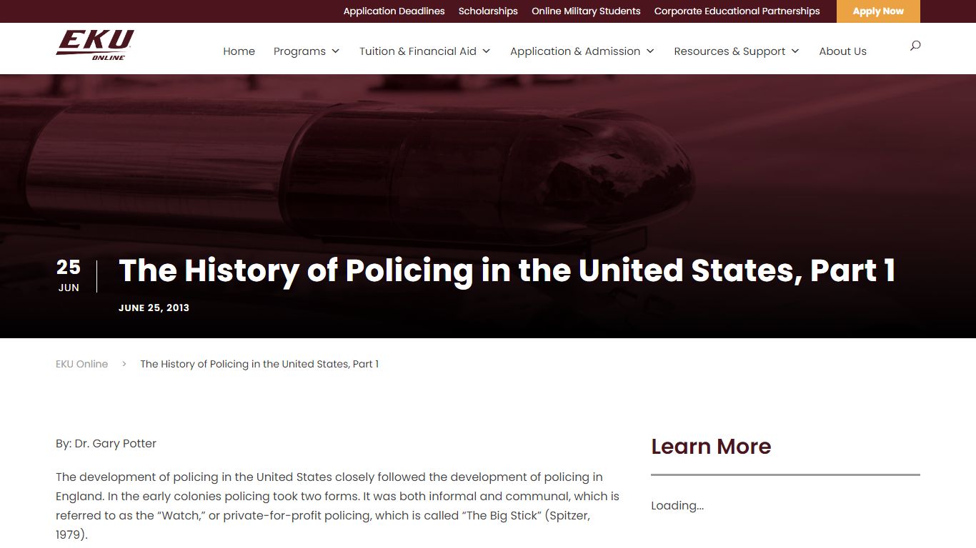 The History of Policing in the United States, Part 1 - EKU Online